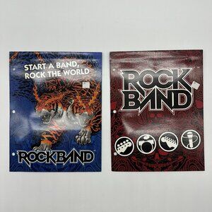 Set of 2 Rock Band Video Game Blue & Red Logo 2-Pocket Portfolio School Folders